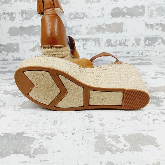 New Marc Fisher Mladalyn Leather/Suede Patform Espadrille Wedge Sandals D247 - Picture 8 of 14